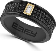 EFFY Men's Two-Tone Pavé Black Spinel & White Sapphire Band Ring