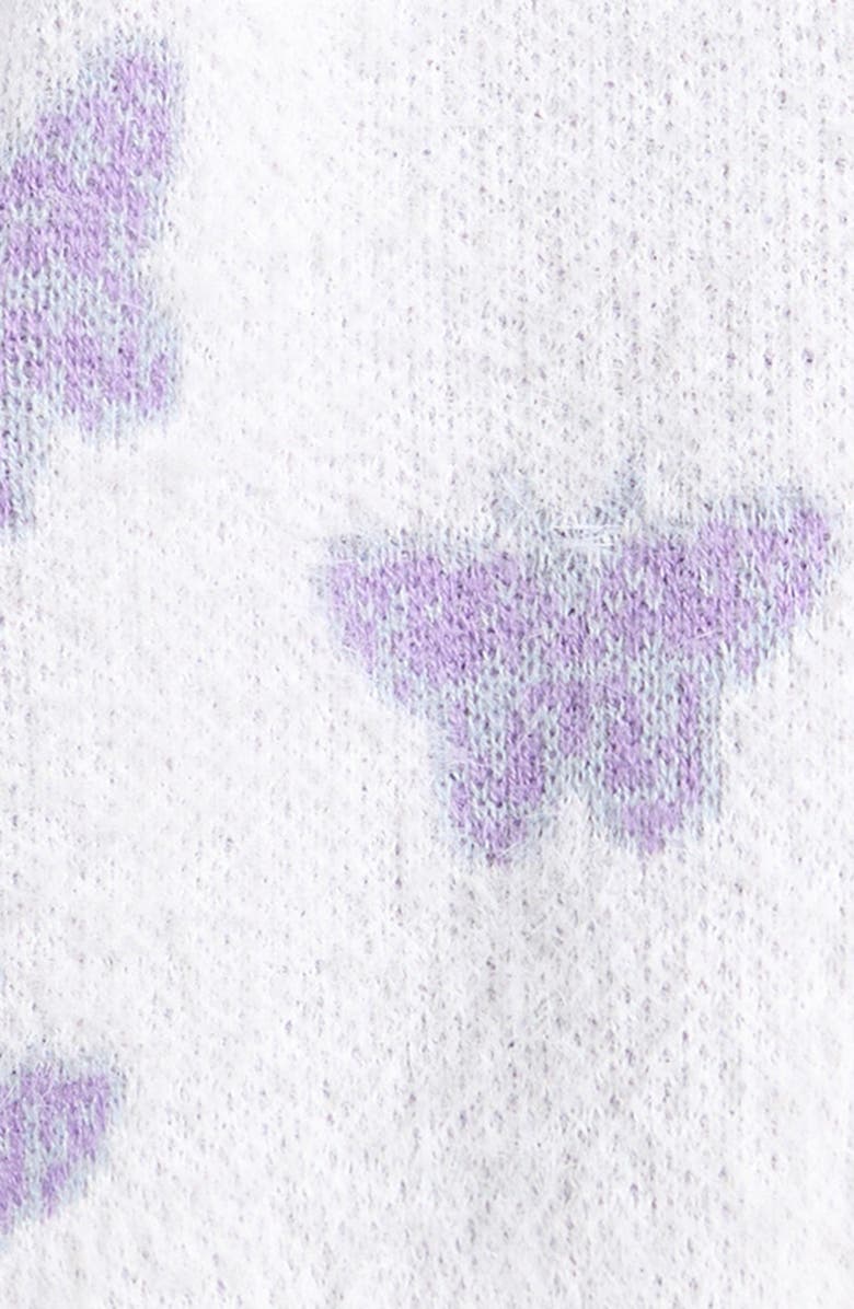 Cotton Emporium Kids' Butterfly Jacquard Cardigan, Alternate, color, 