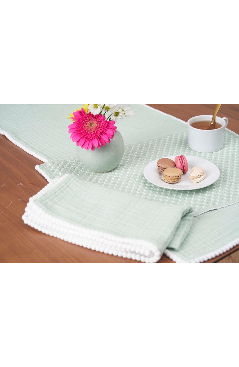carol & frank Bahar Machine Wash Table Runner 14 x 72", Alternate, color, Green