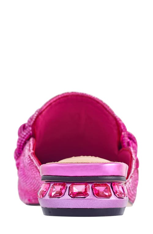 Lady Couture Micro Rhinestone Loafer Mule In Fuchsia