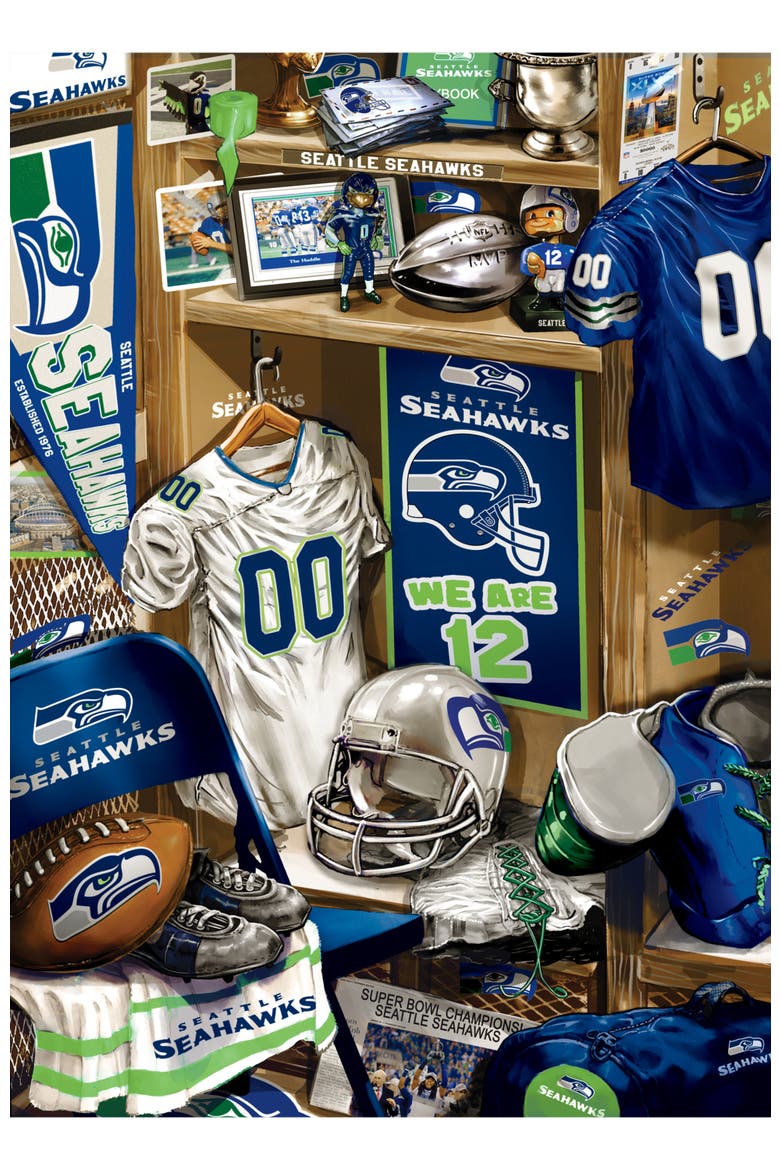 Seattle Seahawks Locker Room 500 Puzzle, Alternate, color, Multicolor