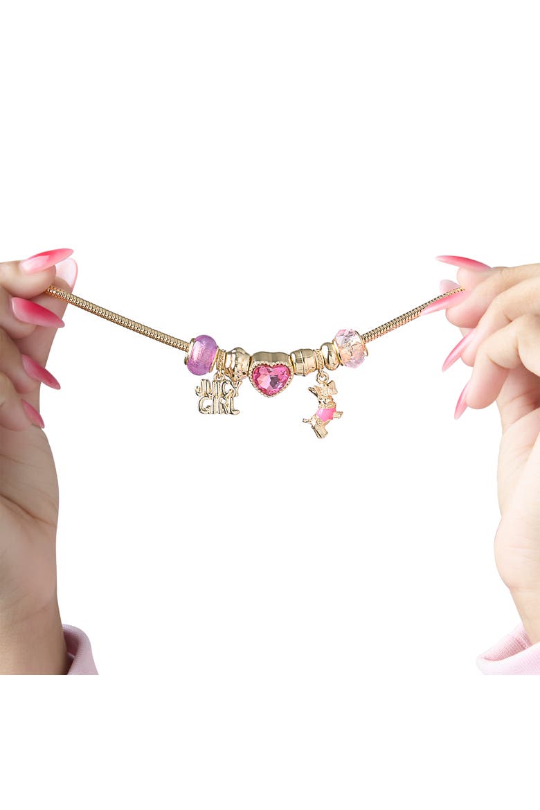 Womens Charm Bracelet 7.5", Juicy Girl and Scottie Dog Charms, Alternate, color, Gold-Tone