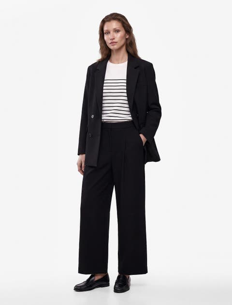Pleated Wide Leg Barrel Pants Trousers With Pockets