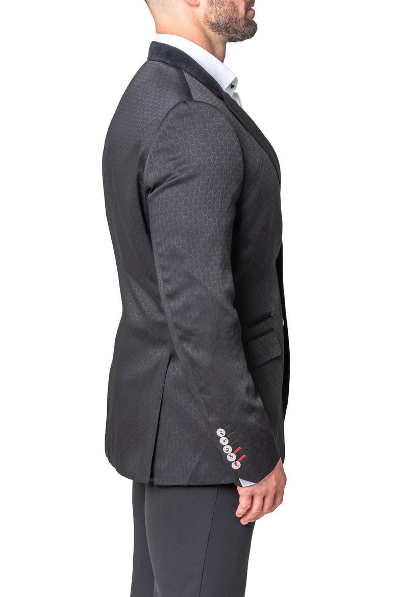 Socrates Black Geometric Sport Coat, Alternate, color, BLACK