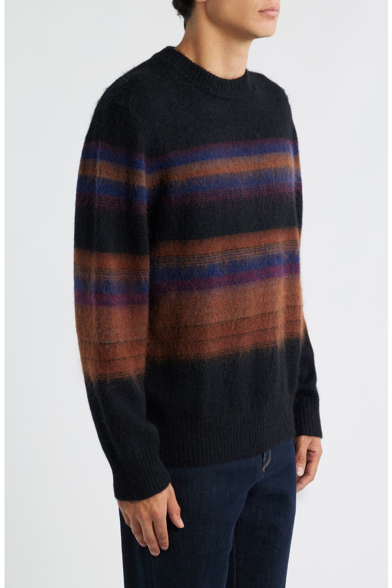 Wilde Brush Stripe Wool Blend Crewneck Sweater, Alternate, color, BLACK / DARK MULTI