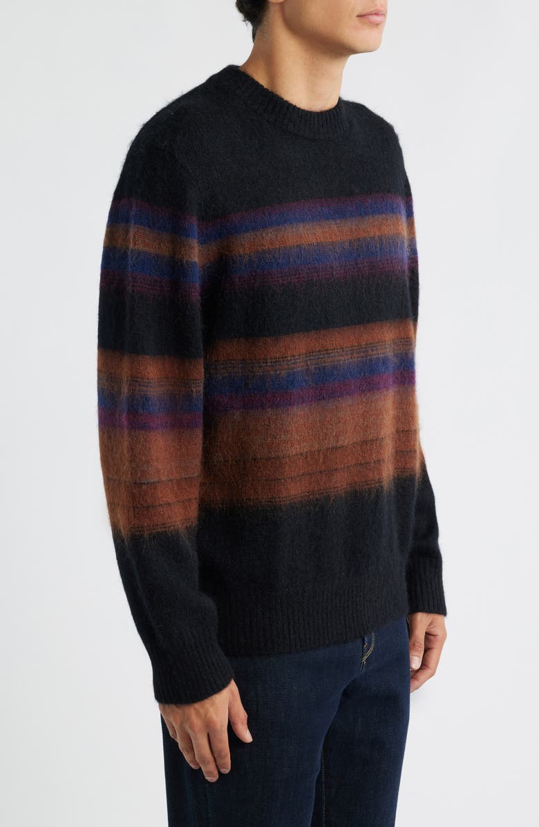 Wax London Wilde Brush Stripe Wool Blend Crewneck Sweater, Alternate, color, Black / Dark Multi
