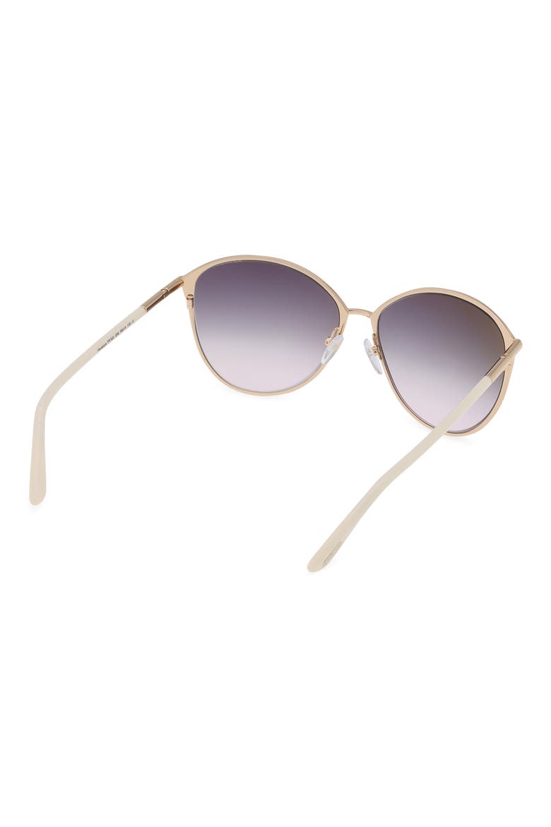 Penelope 59mm Gradient Round Sunglasses, Alternate, color, SHINY ROSE GOLD / SMOKE