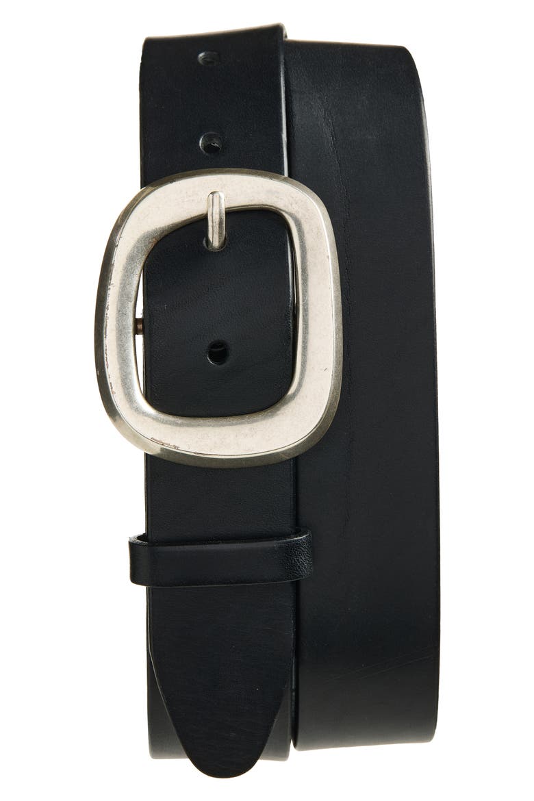 Thea Leather Belt, Main, color, BLACK