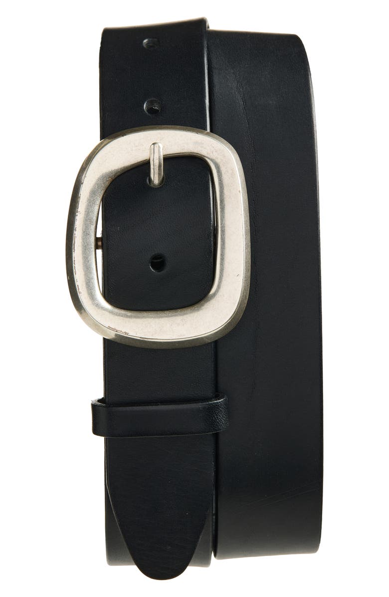 rag & bone Thea Leather Belt, Main, color, Black