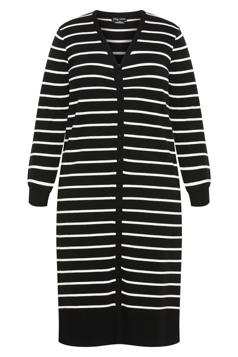 June Stripe Long Cardigan, Alternate, color, STRIPE