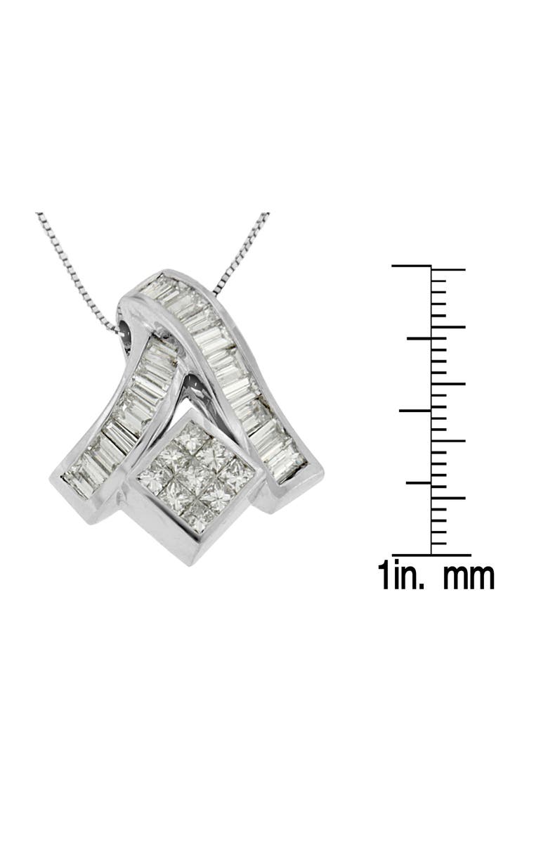 Haus of Brilliance 14K White Gold 1 7/8 cttw Mixed Geometry Diamond Pendant Necklace, Alternate, color, White