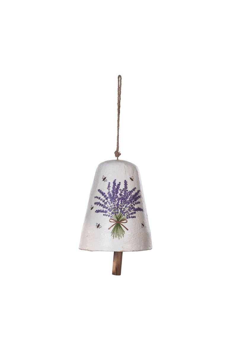 Lavender Botanical Leaves Bouquet Cottage Decorative Hanging Bell, Main, color, Purple