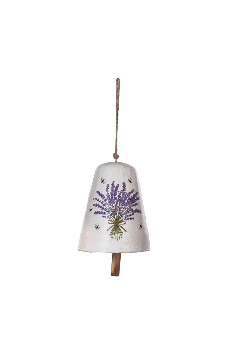 Gallerie II Lavender Botanical Leaves Bouquet Cottage Decorative Hanging Bell, Main, color, Purple