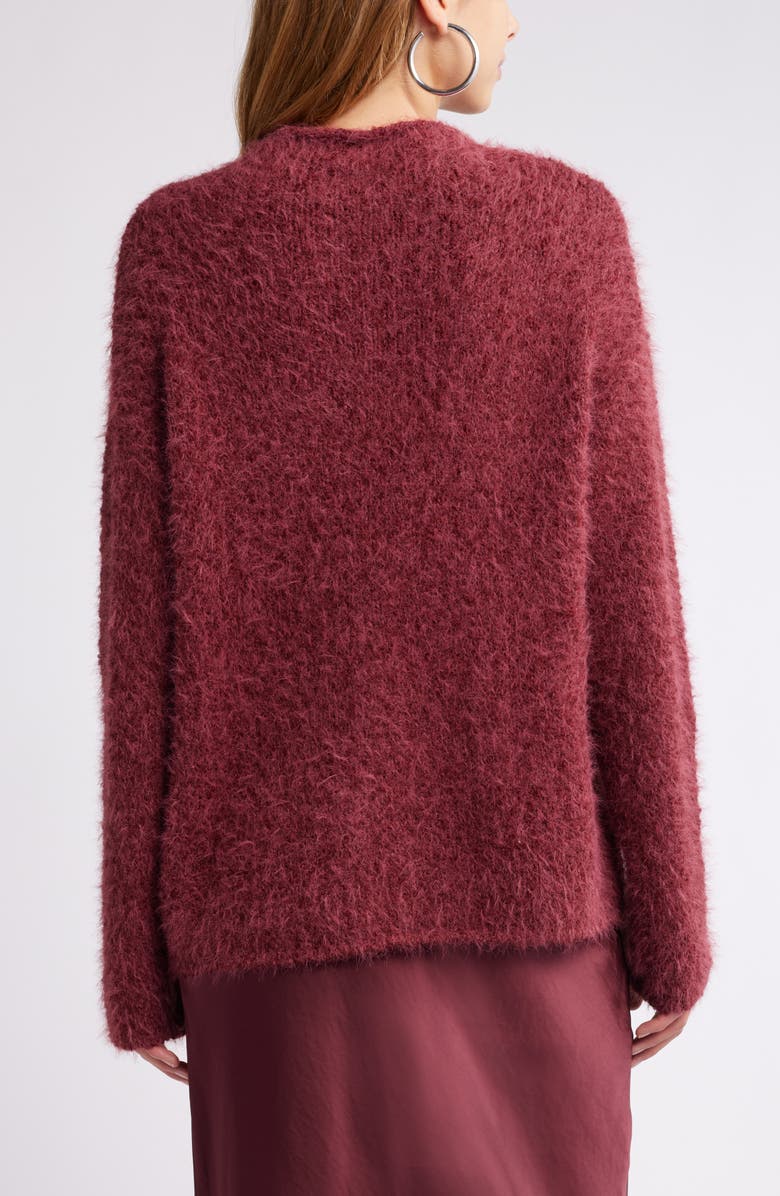 Open Edit Marled Mock Neck Sweater, Alternate, color, Burgundy Field