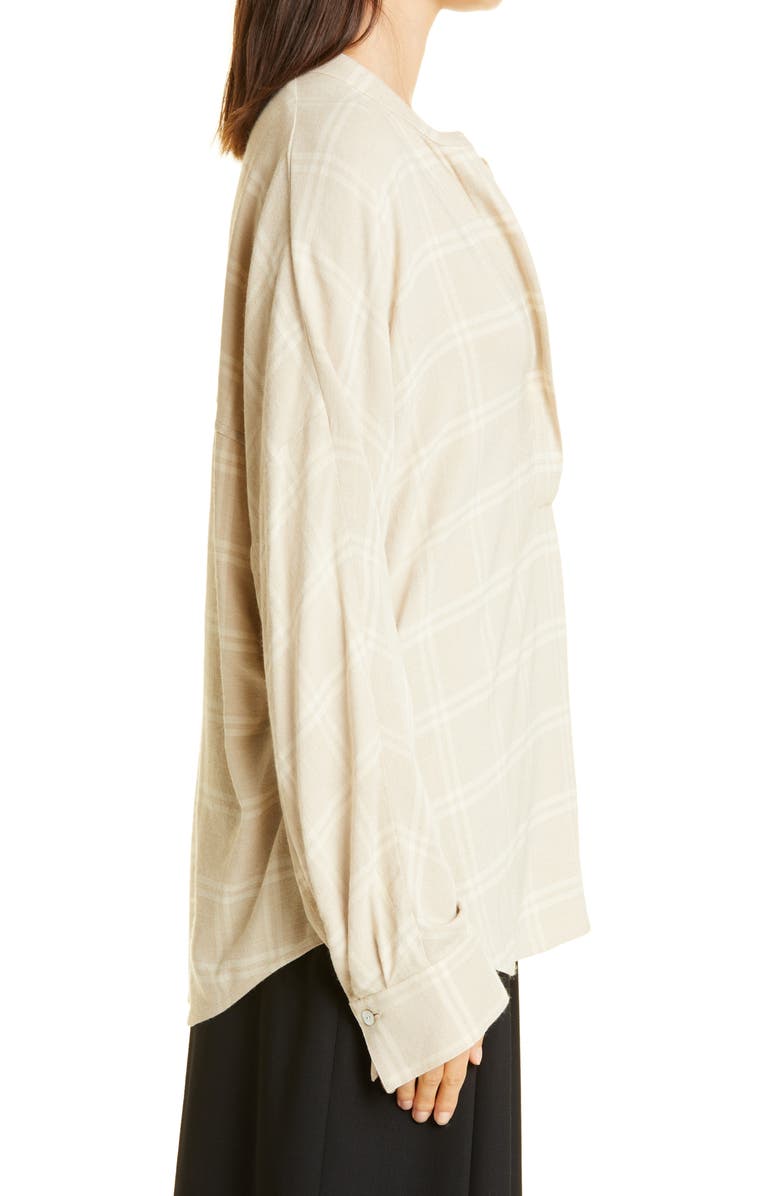Vince Shadow Plaid Top, Alternate, color, Oatmeal