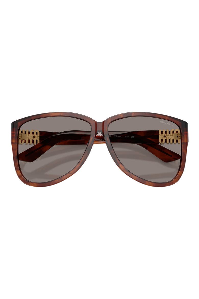61mm Pilot Sunglasses, Alternate, color, STRIPED TOBACCO/ DARK GREY