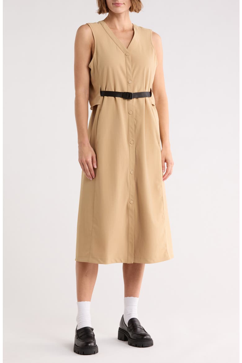 Knit Gabardine Dress, Main, color, TAN