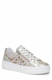 NeroGiardini Metallic Side Zip Platform Sneaker