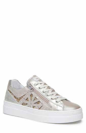 NeroGiardini Metallic Side Zip Platform Sneaker