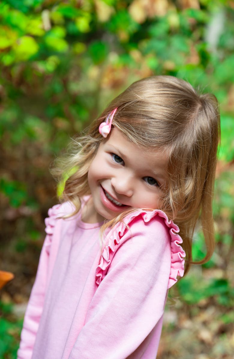 Magnetic Me Kids' Fidget Pocket Long Sleeve Ruffle Dress, Alternate, color, 