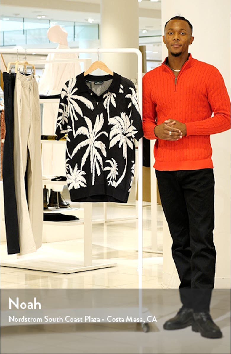 Anatori Palm Tree Jacquard Cotton Sweater Polo, sales video thumbnail