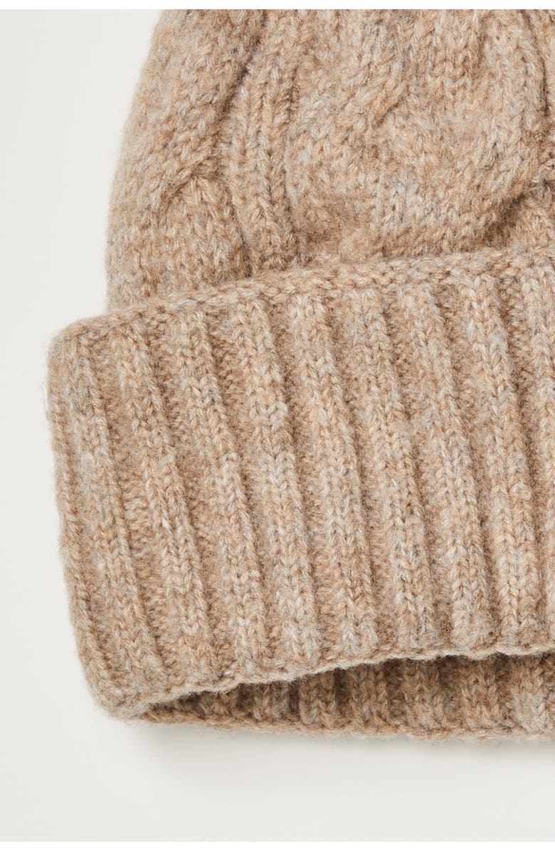Free People Coast Line Cable Beanie, Alternate, color, Fawn