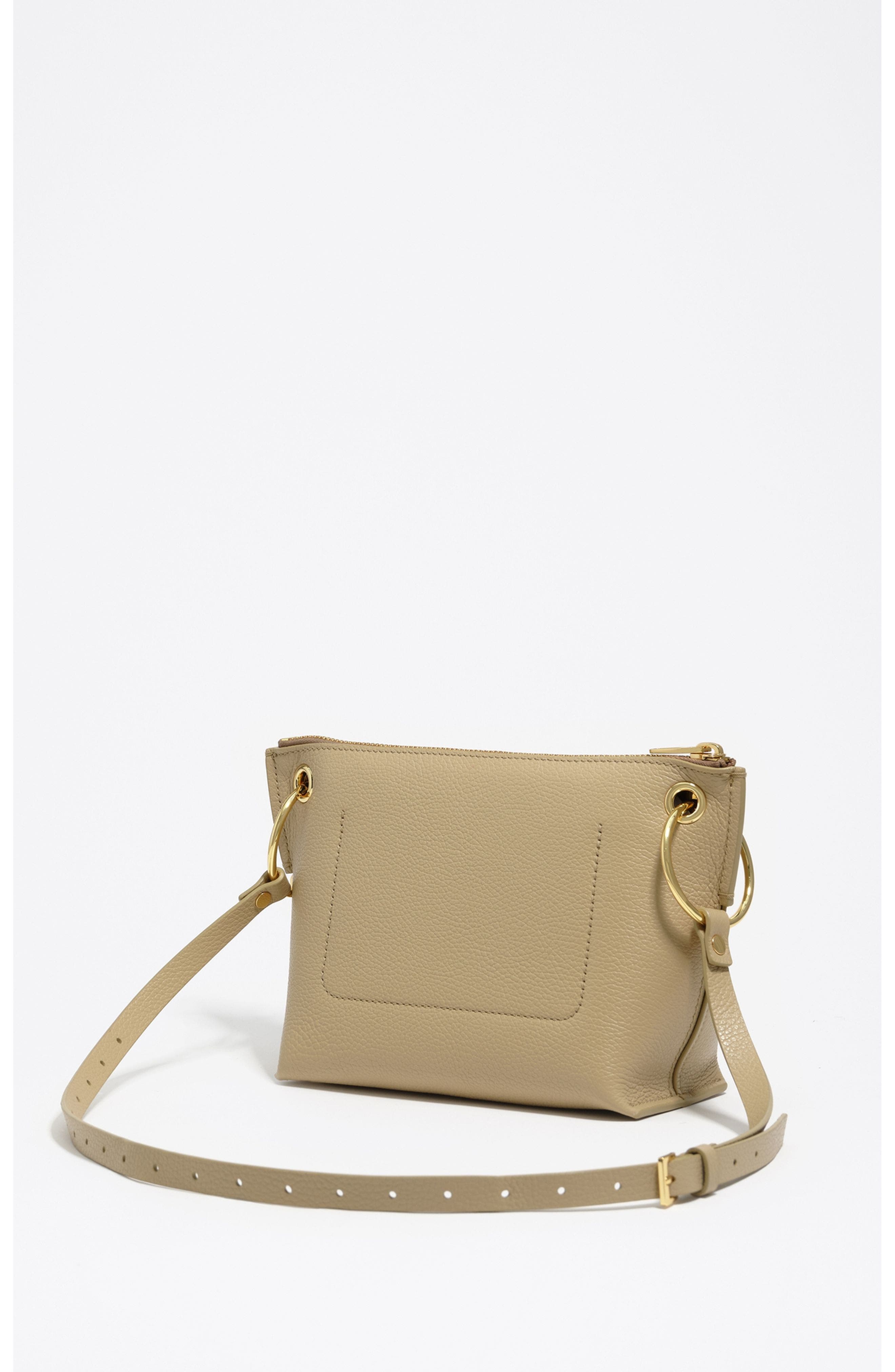 Bimba y Lola Leather Medium Trapezium Bag, Alternate, color, Cairo