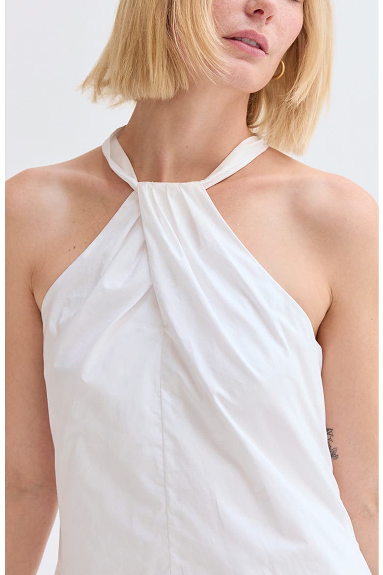 Halter Poplin Mini Dress, Alternate, color, White