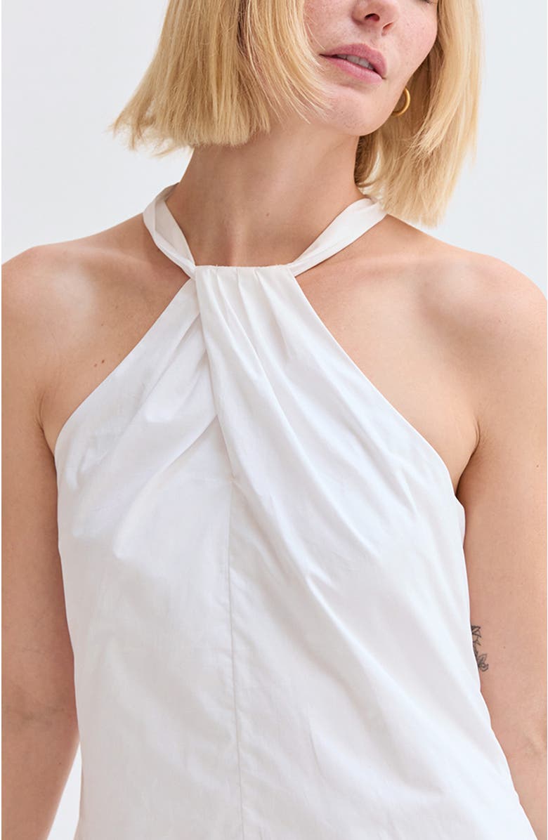 CRESCENT Halter Poplin Mini Dress, Alternate, color, White