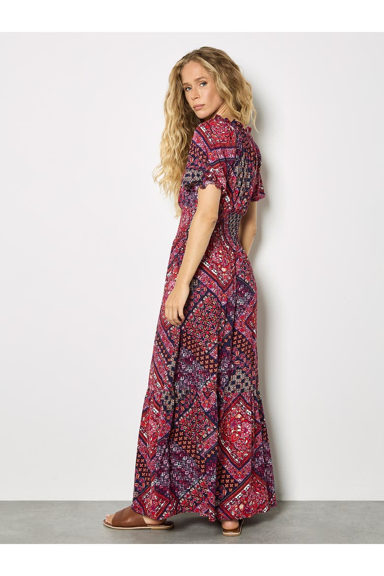 Maxi Tierred Scarf Printed Dress, Alternate, color, Purple