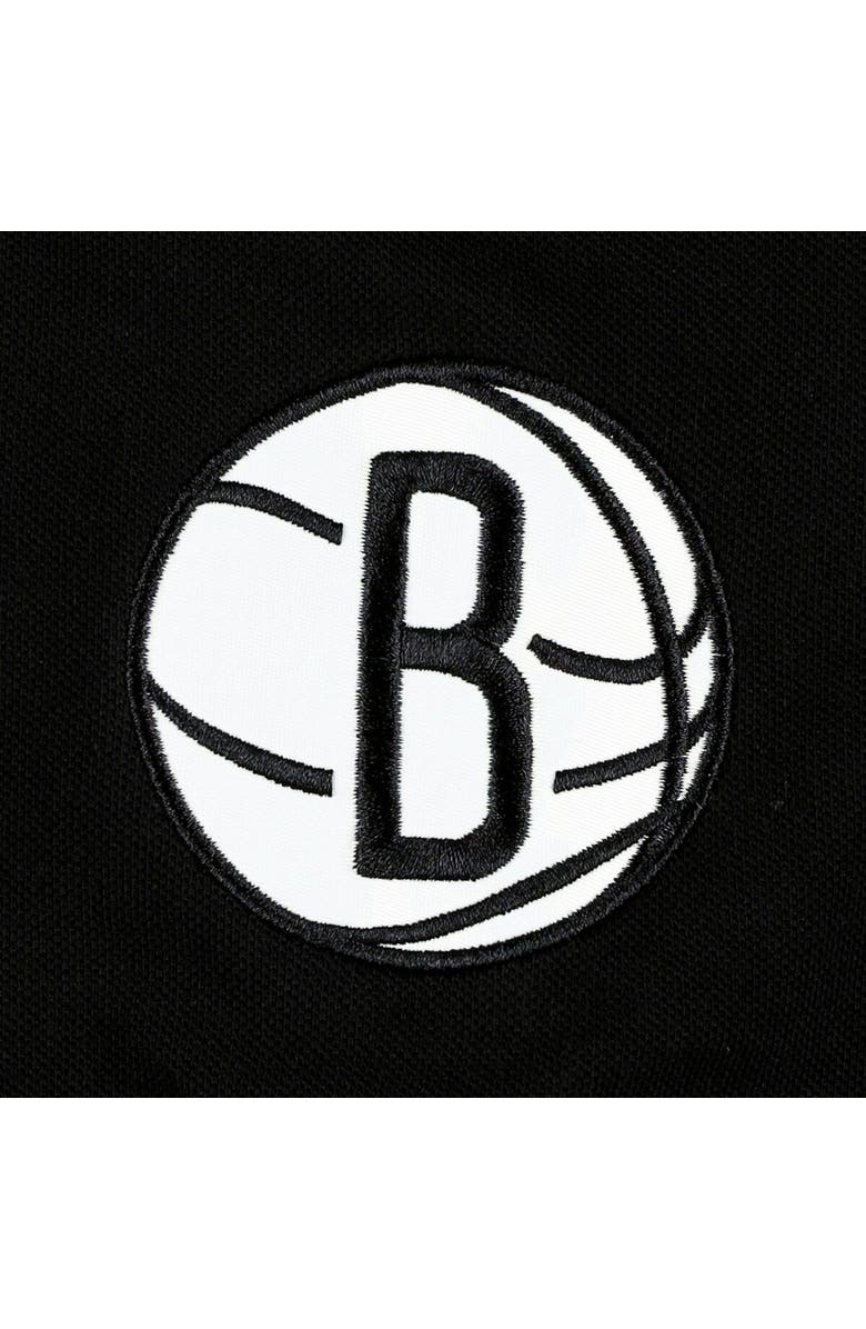 TOMMY JEANS Men's Tommy Jeans Black Brooklyn Nets Stanley Pique Polo, Alternate, color, Black