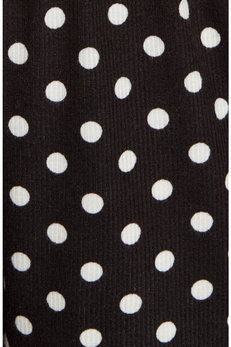 Off the Shoulder Smocked Rib Romper, Alternate, color, BLACK SUMMER DOT