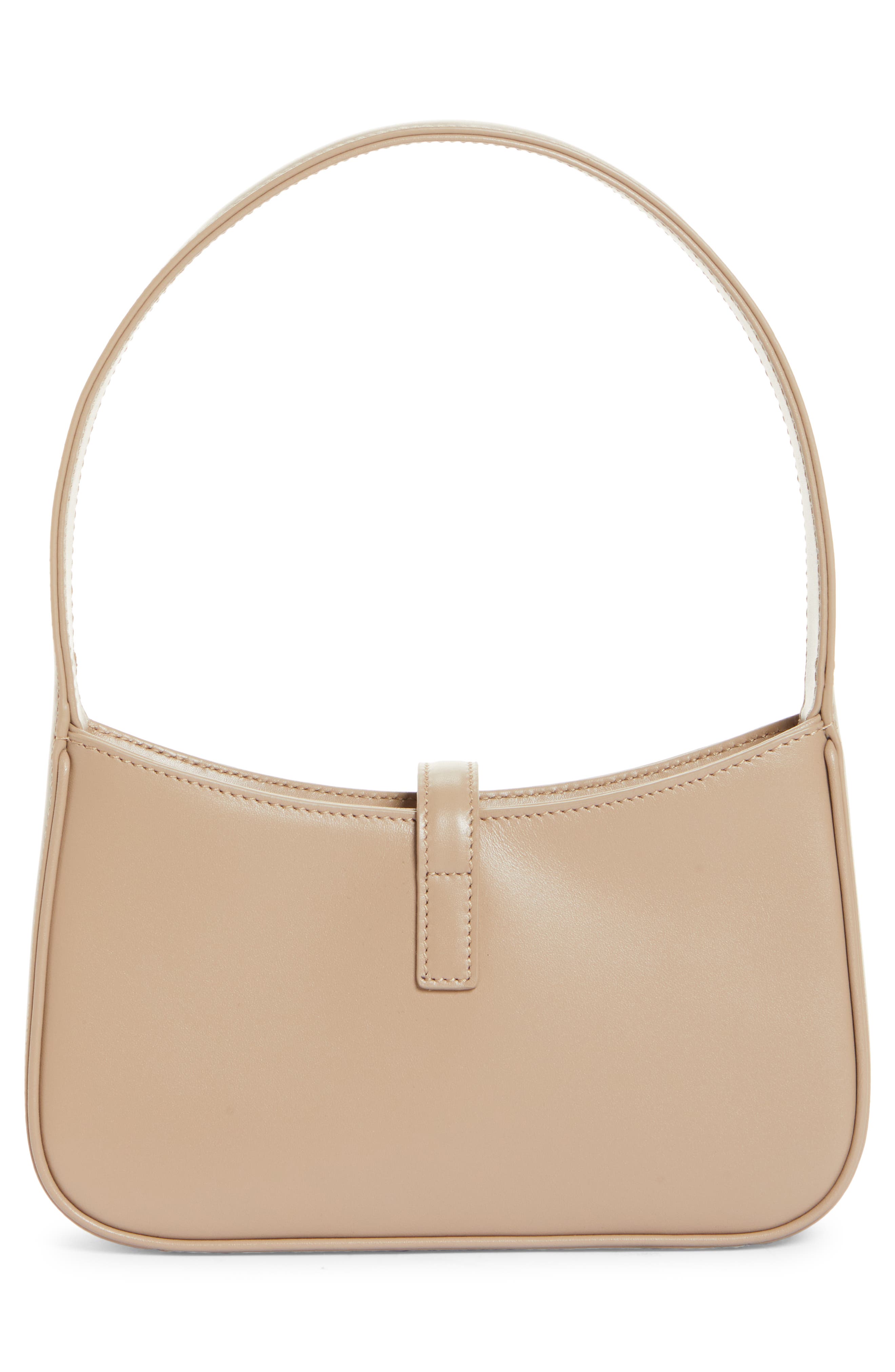 Saint Laurent Micro Le 5 à 7 Leather Hobo, Alternate, color, Dark Beige