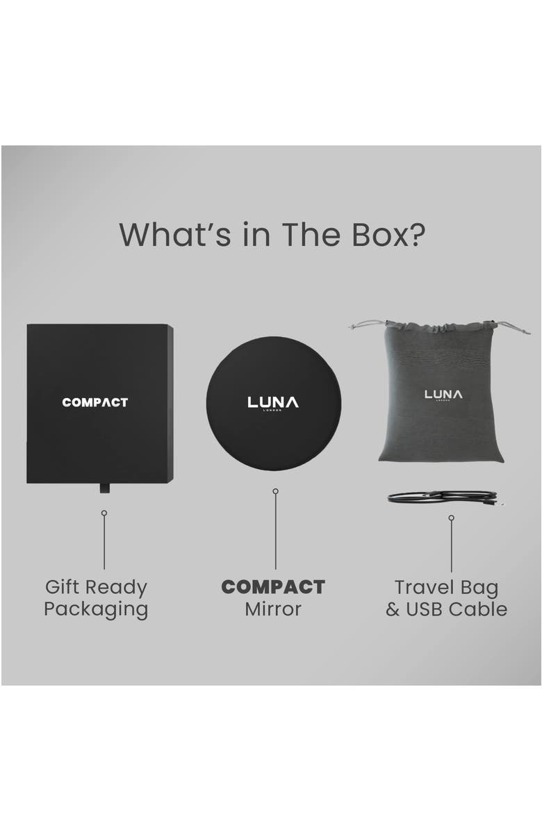 LUNA London COMPACT Mirror in Various Colors, Alternate, color, Matte Black