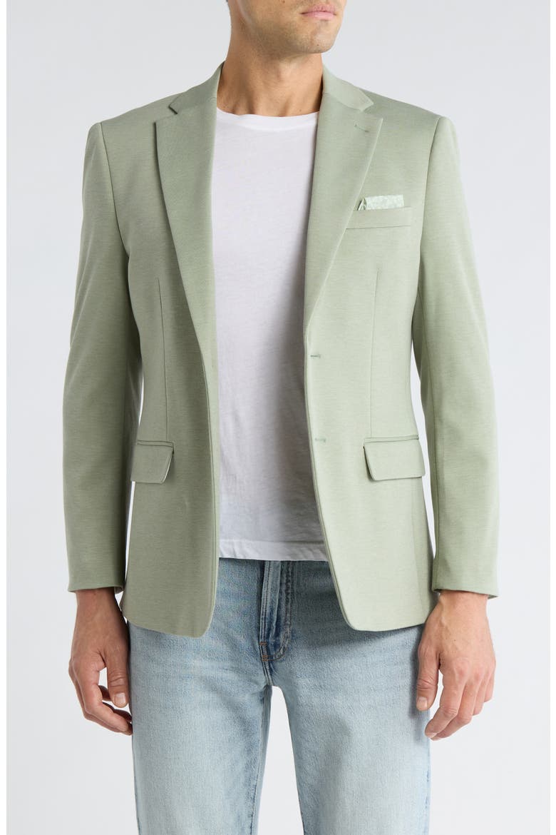 Piqué Knit Sport Coat, Main, color, SAGE
