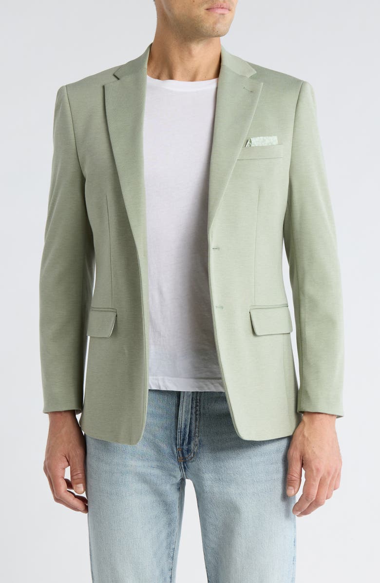 Lucky Brand Piqué Knit Sport Coat, Main, color, Sage