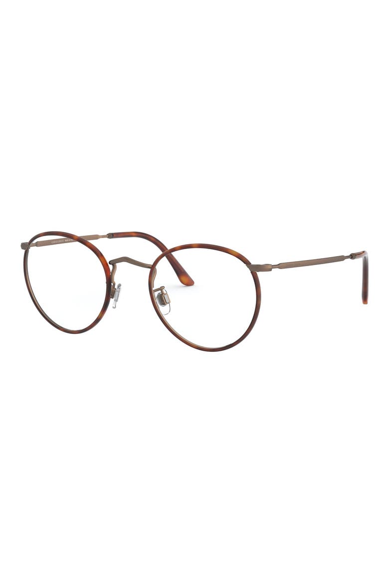 49mm Round Optical Glasses, Alternate, color, HAVANA BRUSHED BRONZE / DEMO L