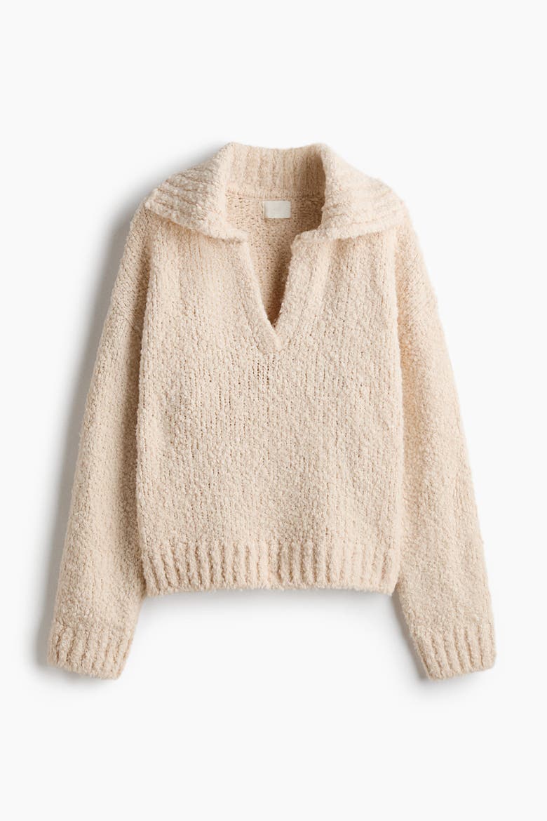 Oversized Collared Jumper, Alternate, color, Light beige
