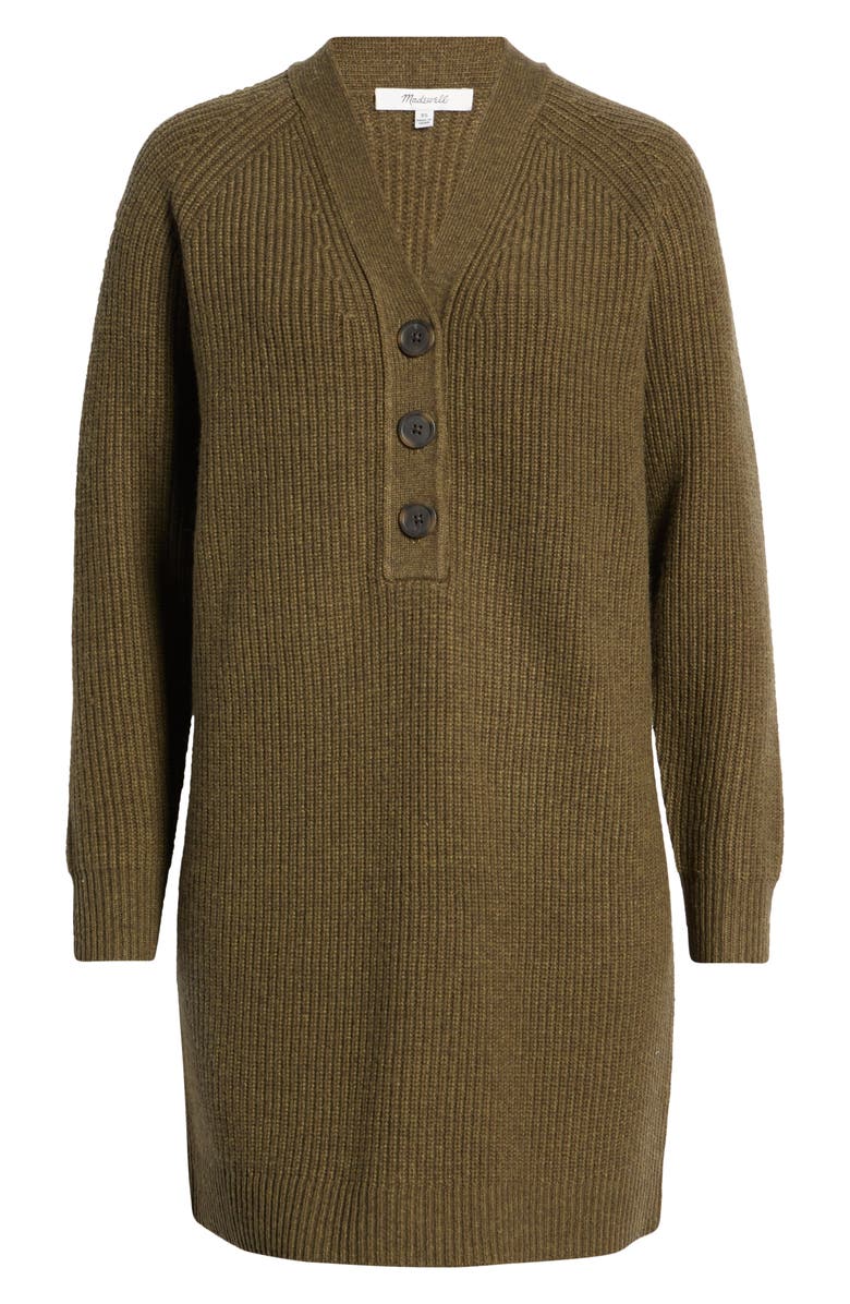 Madewell Henley Long Sleeve Sweater Dress, Alternate, color, 