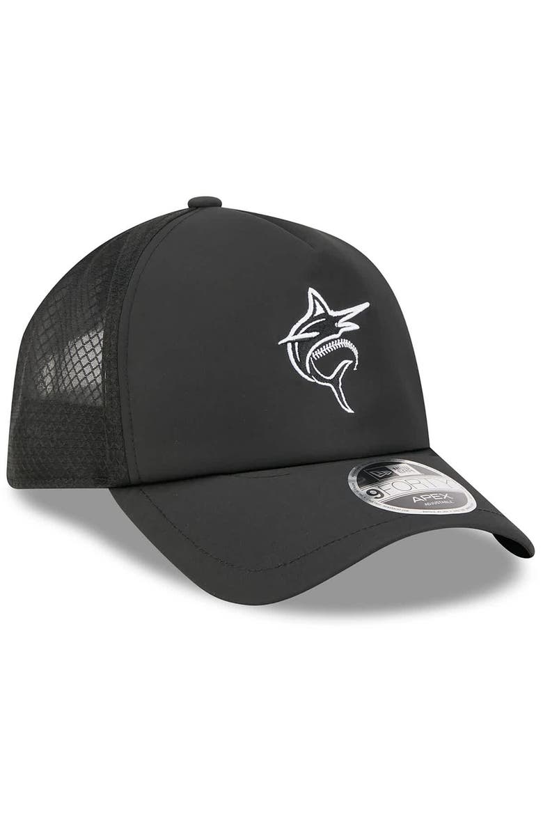 Men's New Era Black Miami Marlins 2026 Batting Practice Alternate Apex 9FORTY Adjustable Hat, Alternate, color, Black