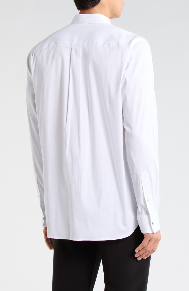 Helmut Lang Solid Stretch Button-Up Shirt, Alternate, color, White