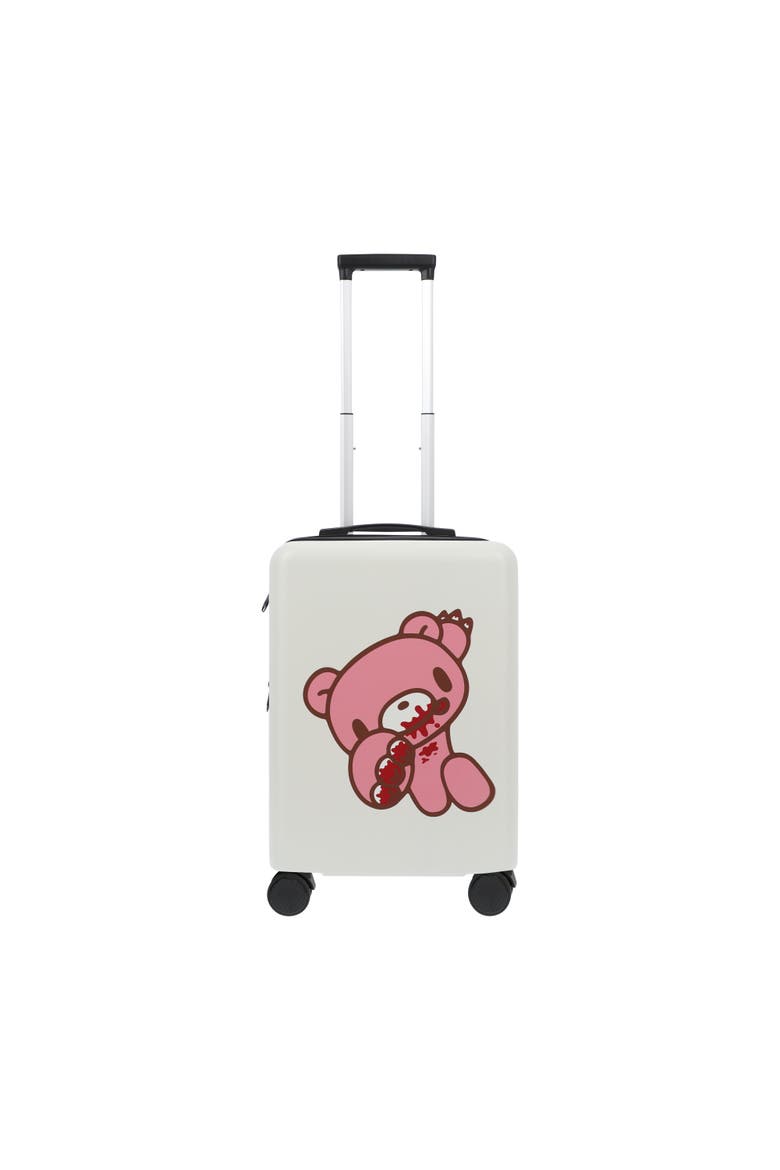 GLOOMY BEAR  22.5" CARRY-ON LUGGAGE, Alternate, color, WHITE