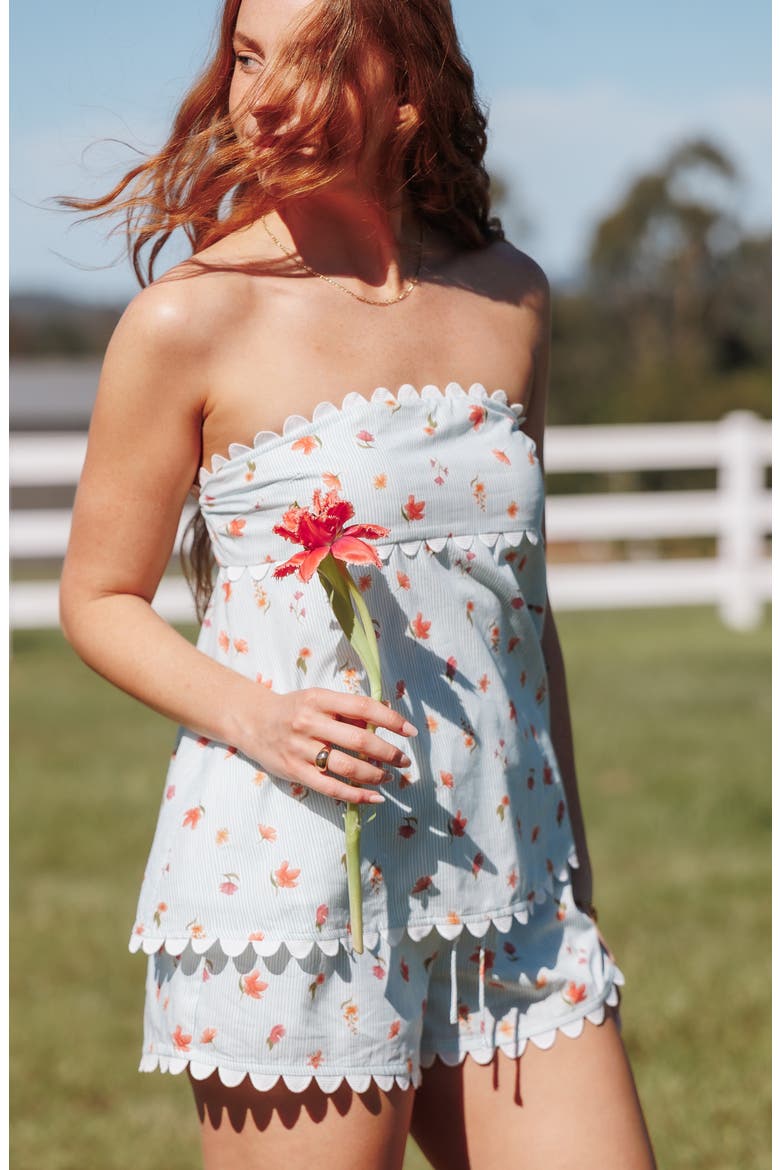 Kyle 2-Piece Set with Scalloped Hemline, Alternate, color, BLUE GARDEN STRIPE
