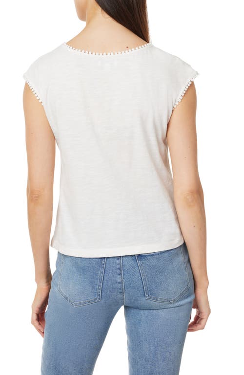 Curve Appeal Eyelet Embroidered T-shirt In Soft Ivory