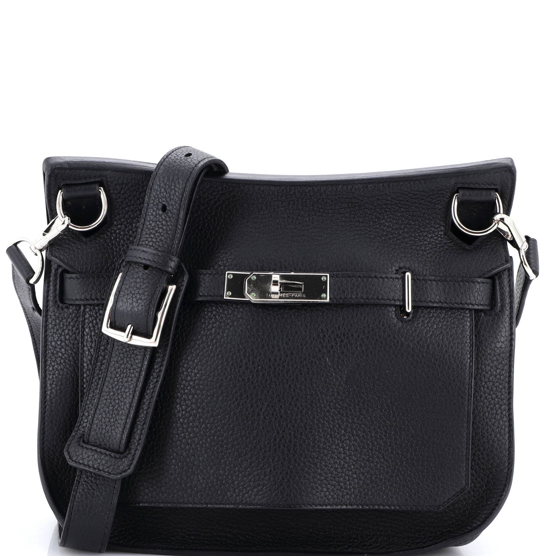 Pre-Owned Hermes Jypsiere Bag Clemence 28, Main, color, Noir