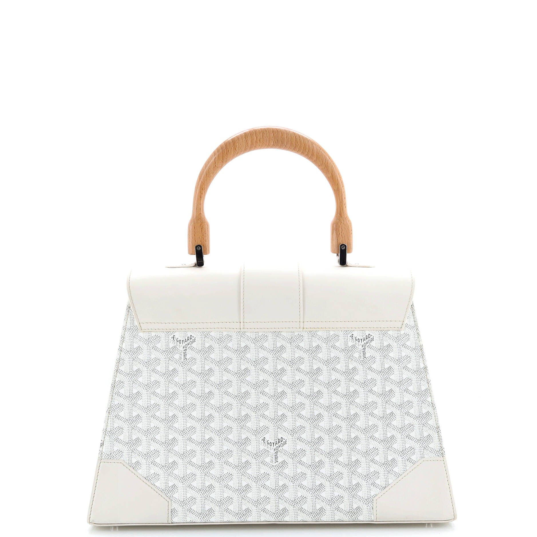 Saigon Top Handle Bag Coated Canvas with Leather MM, Alternate, color, White