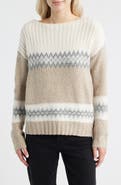 Lucky Brand Fair Isle Boat Neck Sweater
