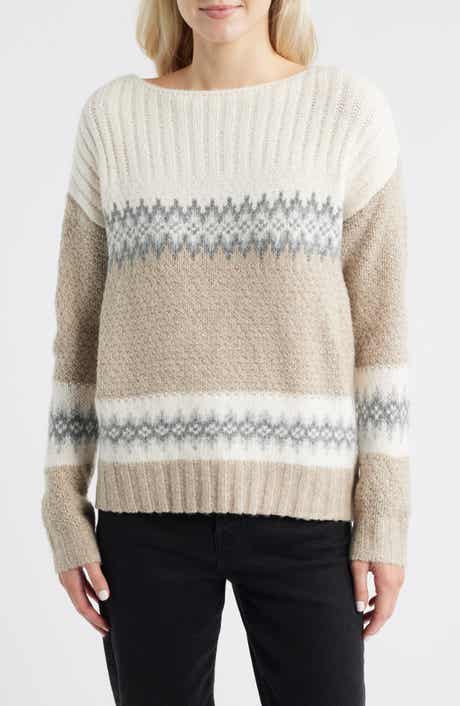 Lucky Brand Fair Isle Boat Neck Sweater