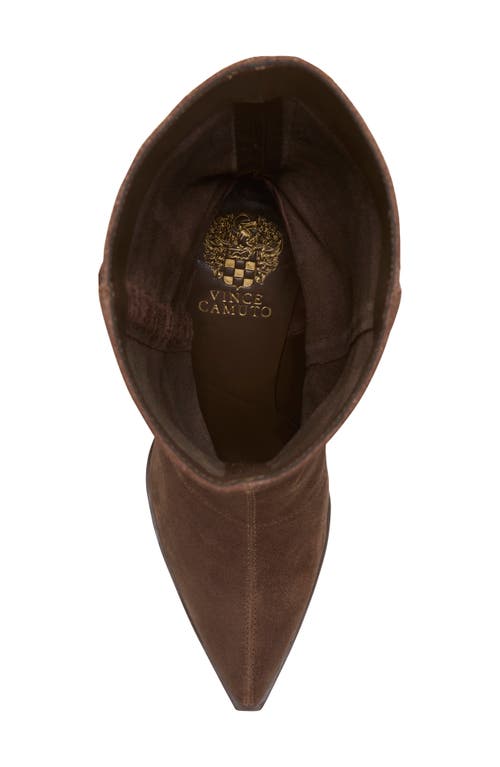 Vince Camuto Lorrys Whipstitch Block Heel Boot In Brown