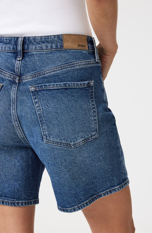 Mavi Jeans Heidi High Waist Relaxed Denim Shorts In Dark